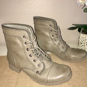 Taupe Combat Boots